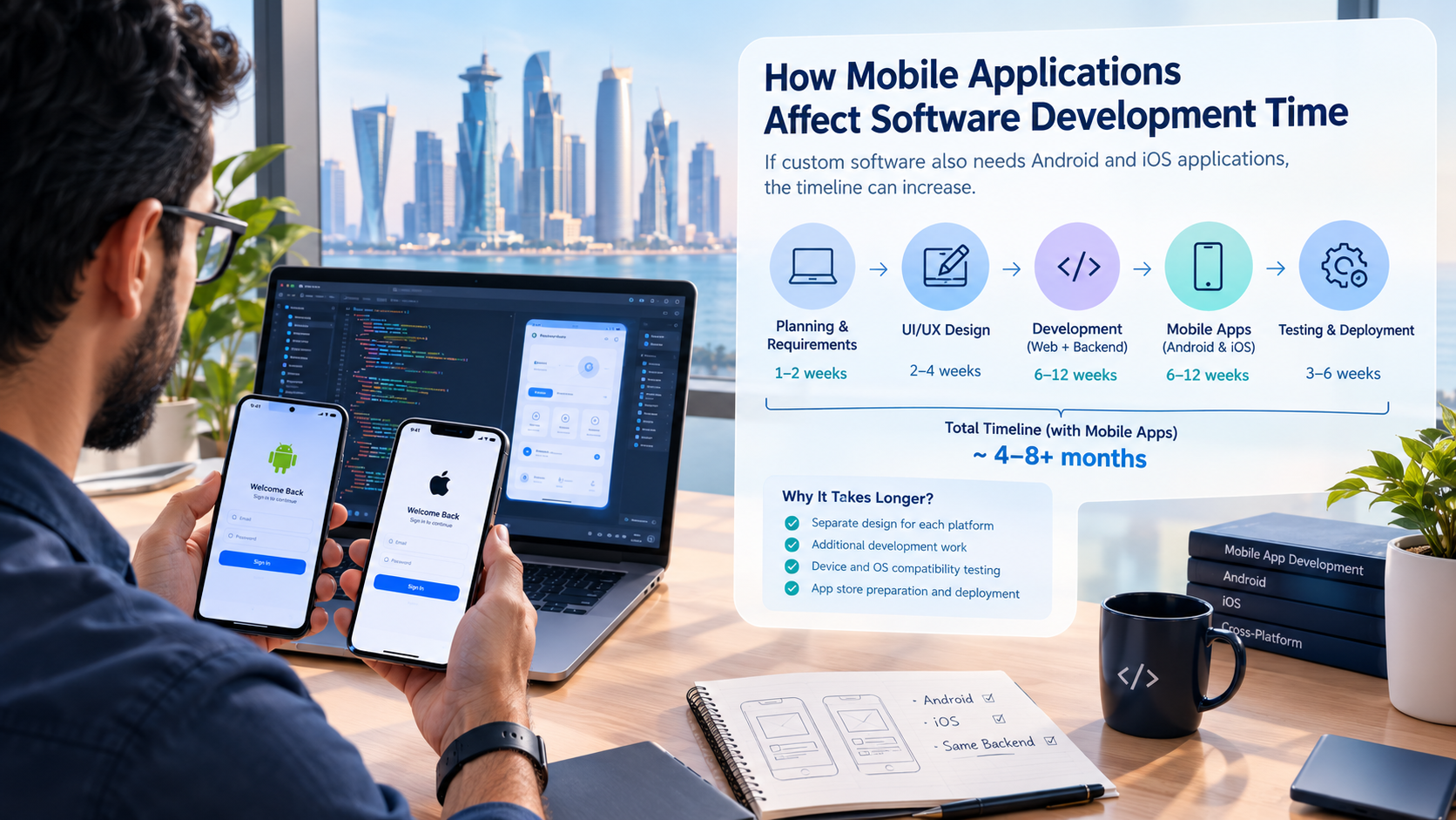 Android app development in Qatar with a custom business application connected to backend technology and cloud systems