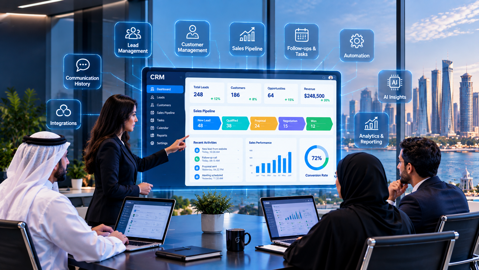CRM development company in Qatar creating custom customer relationship management software