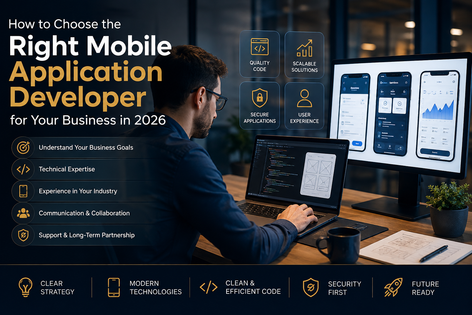Mobile application developer creating a custom business app