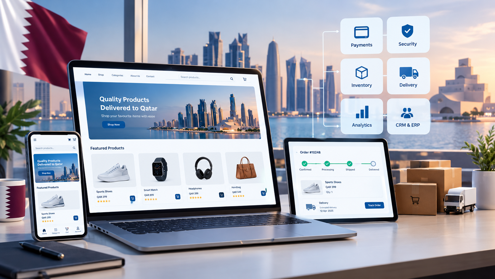 How to build an online store in Qatar with e-commerce, payments, inventory and delivery systems